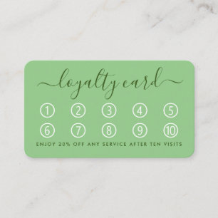 Fidelización Tarjeta de fidelidad de guión simple - Verde de fá
