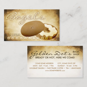 Fidelización tarjeta de fidelidad de la tienda de bagels añeja