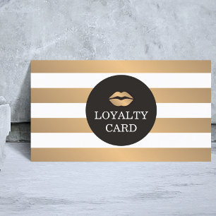 Fidelización Tarjeta de fidelidad de maquillaje gris rayado de 