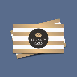 Fidelización Tarjeta de fidelidad de maquillaje gris rayado de 