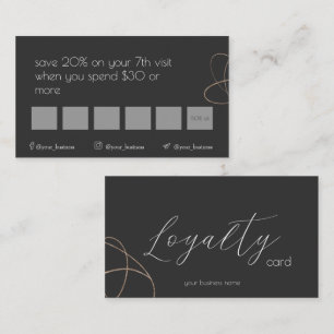 Fidelización Tarjeta de fidelidad de negocios Black & Gold