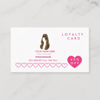 Fidelización Tarjeta de fidelidad de peluquero personalizada
