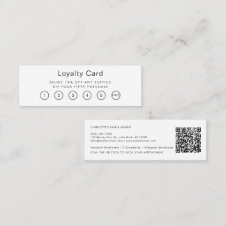 Fidelización Tarjeta de fidelidad de salón de belleza con códig