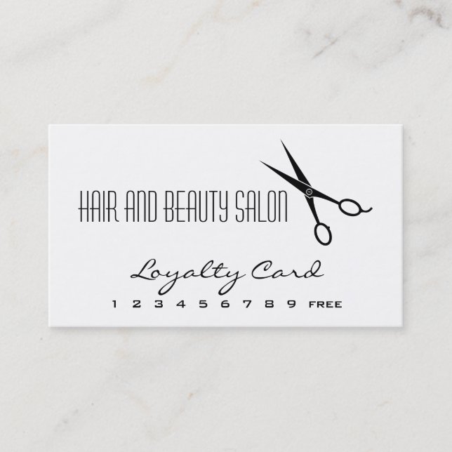 Fidelización Tarjeta de fidelidad de salón de belleza y cabello (Anverso)