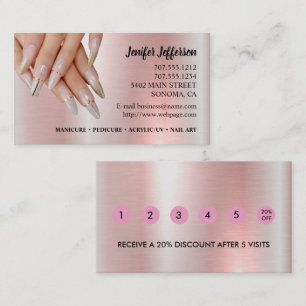 Fidelización Tarjeta de fidelidad de salón de uñas Tarjeta de n