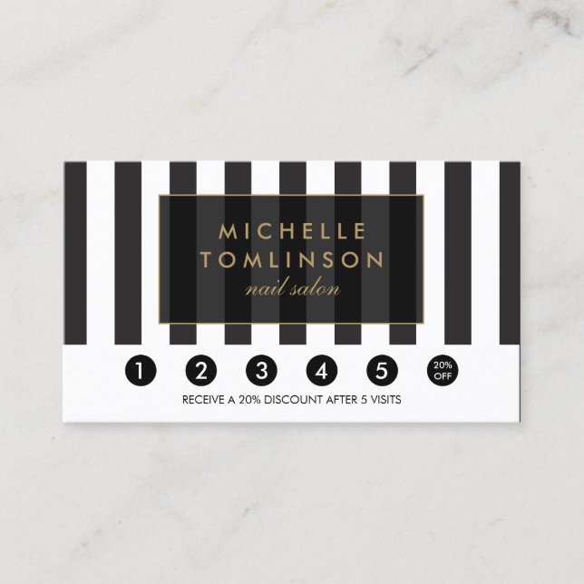 Fidelización Tarjeta de fidelidad de salón para franjas blancas (Anverso)