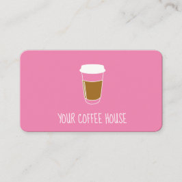 Fidelización Tarjeta de fidelidad de sello de café rosa editabl
