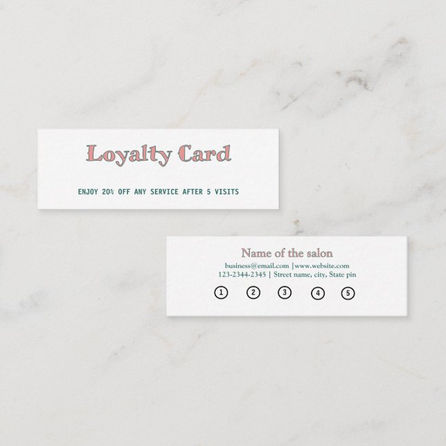 Fidelización tarjeta de fidelidad de texto simple mínimo (Anverso / Reverso)