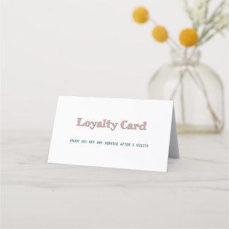 Fidelización tarjeta de fidelidad de texto simple mínimo