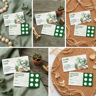 Fidelización Tarjeta de fidelidad de tienda botánica de plantas