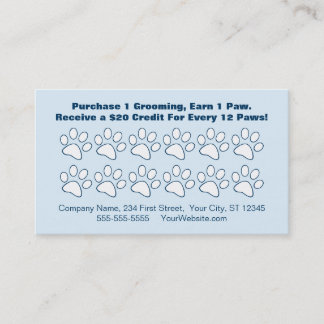 Fidelización Tarjeta de fidelidad del cliente de Grooming masco