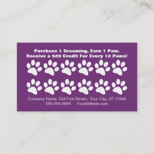 Fidelización Tarjeta de fidelidad del cliente Dog Grooming