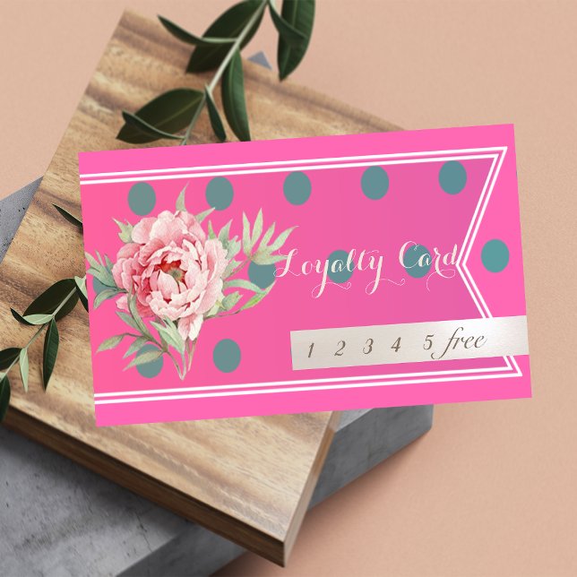 Fidelización Tarjeta de fidelidad floral, profesional moderna,  (Subido por el creador)