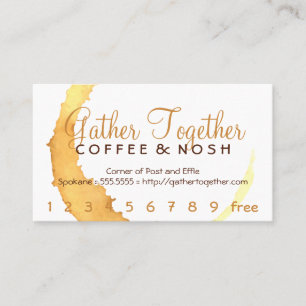 Fidelización Tarjeta de fidelidad / Golpe de mancha de café