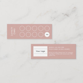 Fidelización Tarjeta de fidelidad, limpia y sencilla, rosa rubo