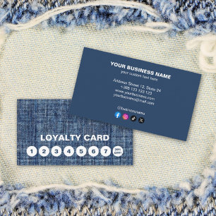Fidelización Tarjeta de fidelidad moderna de Denim Texture