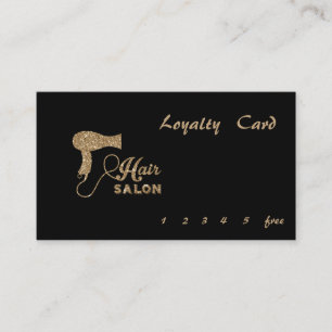 Fidelización Tarjeta de fidelidad negra de secador de pelo con 