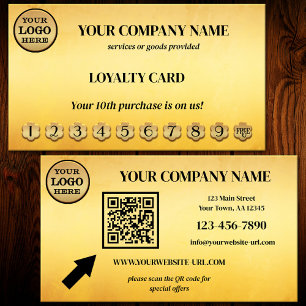 Fidelización Tarjeta de fidelidad Ocre Negro Oro Punch