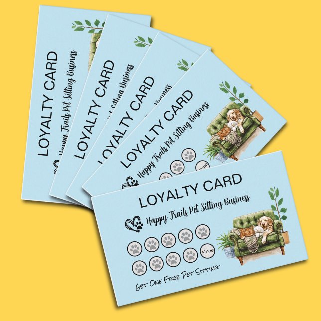 Fidelización Tarjeta de fidelidad para los sitios de Mascotas y (Pet Care Business Loyalty cards)