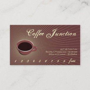 Fidelización Tarjeta de fidelidad/perforación de café con ráfag