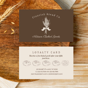 Fidelización Tarjeta de fidelidad plana de pan de panadería de