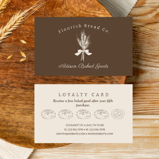 Fidelización Tarjeta de fidelidad plana de pan de panadería de