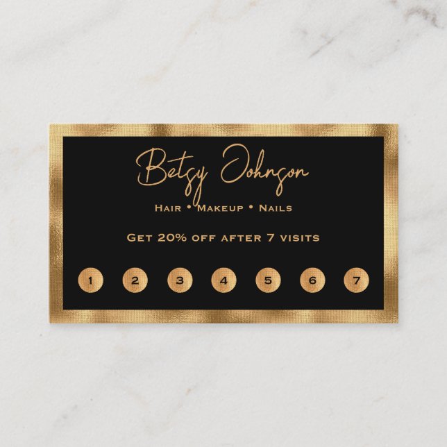 Fidelización Tarjeta de fidelidad plana de Relieve metalizado d (Anverso)