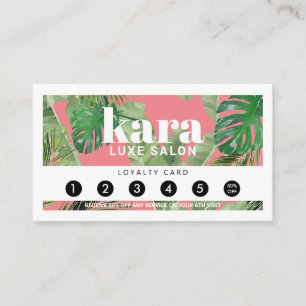 Fidelización Tarjeta de fidelidad rosa Tropical Moderno Boutiqu