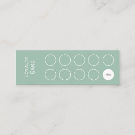 Fidelización Tarjeta de fidelidad, verde salado, limpio y senci