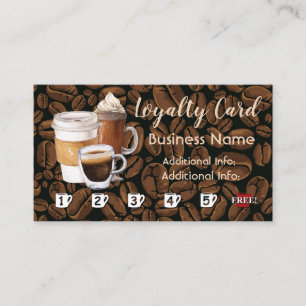 Fidelización Tarjeta de la lealtad de la cafetería