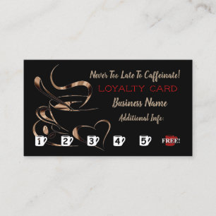 Fidelización Tarjeta de la lealtad del amor del café