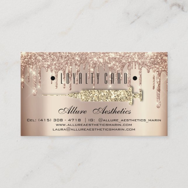 Fidelización Tarjeta de Lealtad 6 Punch Beauty Health Syringe B (Anverso)