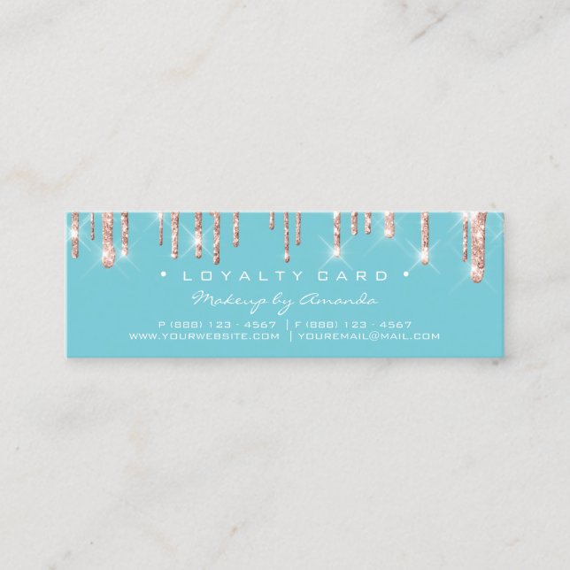 Fidelización Tarjeta de lealtad 6 Punch Makeup Beauty Heart Ros (Anverso)