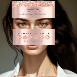 Fidelización Tarjeta de Lealtad 6 Punch Makeup Beauty Rosa Lux
