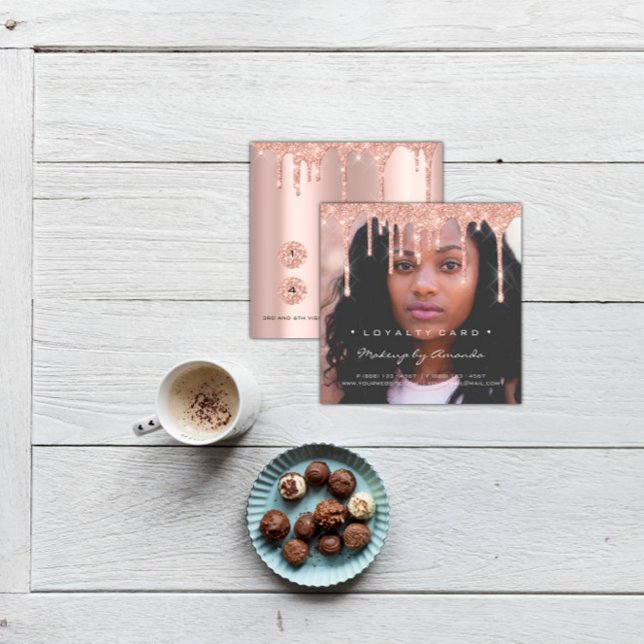 Fidelización Tarjeta de Lealtad 6 Punch Makeup Eyelash Foto Dri (Loyalty Card 6 Punch Makeup Eyelash Photo Drips)