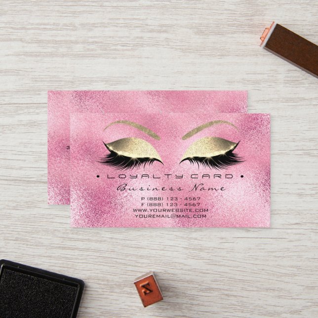 Fidelización Tarjeta de Lealtad 6 Salón De Belleza Con Cristal  (Anverso/Reverso In Situ)