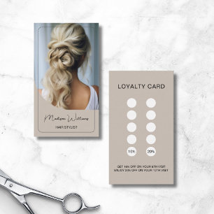 Fidelización Tarjeta de Lealtad Beige Moderna De Estilo Cabello