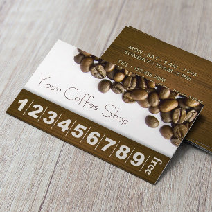 Fidelización Tarjeta de Lealtad de Café de Granos de Café Elega