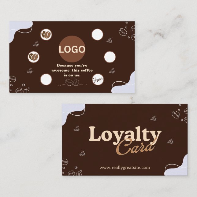 Fidelización Tarjeta de Lealtad de Café Marrón Estilo Café Mode (Anverso / Reverso)