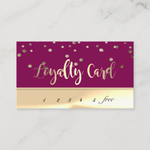 Fidelización Tarjeta de lealtad de confeti dorado elegante mode