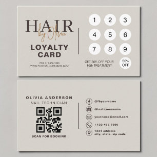 Fidelización Tarjeta de Lealtad de Salón de Belleza con Código