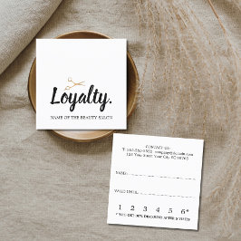 Fidelización Tarjeta de lealtad de tijeras de oro falsas elegan
