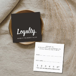 Fidelización Tarjeta de Lealtad Elegante Marfil Negro Blanco