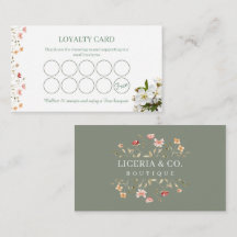 Tarjeta de Lealtad Floral de Flores Silvestres Acu