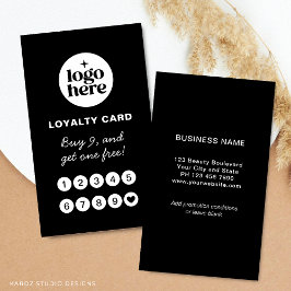 Fidelización Tarjeta de Lealtad Profesional Logo Negro