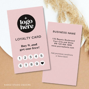 Fidelización Tarjeta de Lealtad Rosa Negocio Recompensa Tarjeta