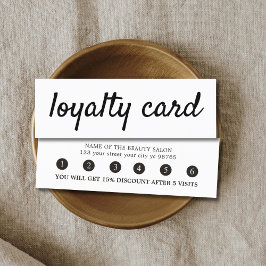 Fidelización Tarjeta de Lealtad Simple Elegante Blanco y Negro