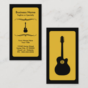 Fidelización tarjeta de negocios de guitarra acústica mod