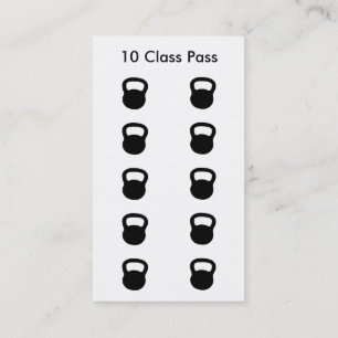 Fidelización Tarjeta de pases de clase 10 de clase Fitness Clas