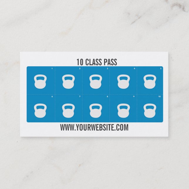 Fidelización Tarjeta de pases de clase 10 de clase Fitness Clas (Reverso)